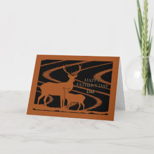 Father's Day for Dad, Deer in Farm Field Card