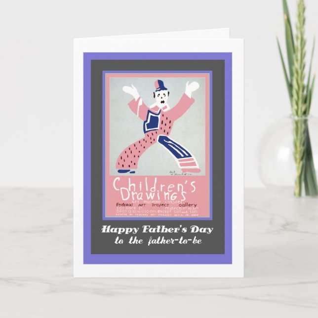 Father's Day, for Father-to-be, Clown Card (Front)