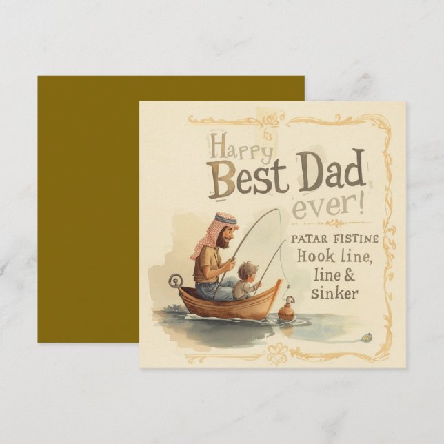 Father's Day for Fishing Lover Dad Card (Front/Back)
