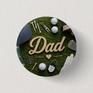 Father's Day for Golf Dad 3 Cm Round Badge