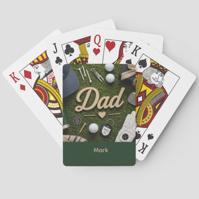 Father's Day for Golf Dad  Playing Cards (Back)