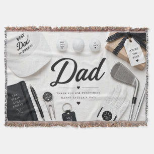 Father's Day for Golf Dad Throw Blanket