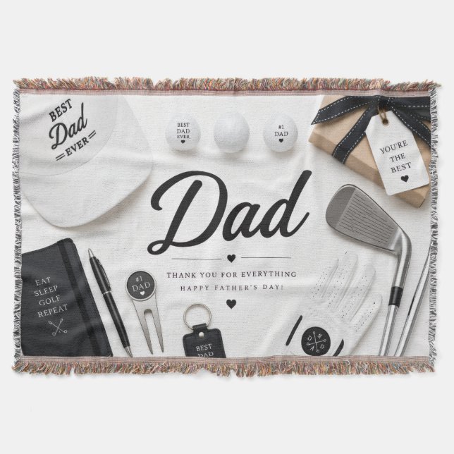Father's Day for Golf Dad  Throw Blanket (Front)