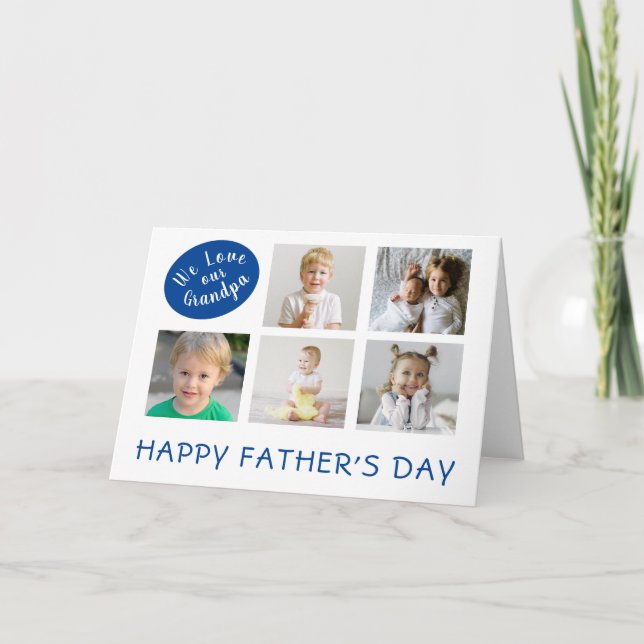 Father's Day for Grandpa Photo Collage Card (Front)