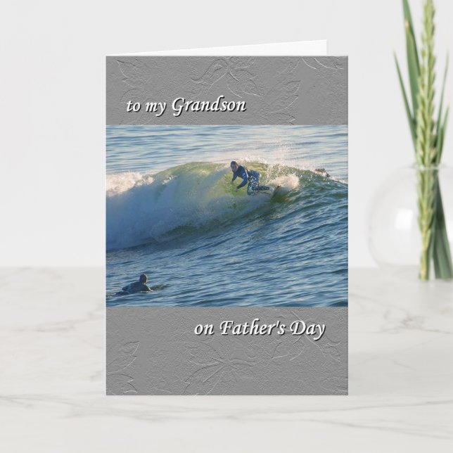 Father's Day for Grandson - Surfing Card (Front)