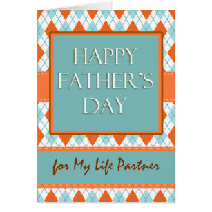 Father's Day for Life Partner, Argyle Design