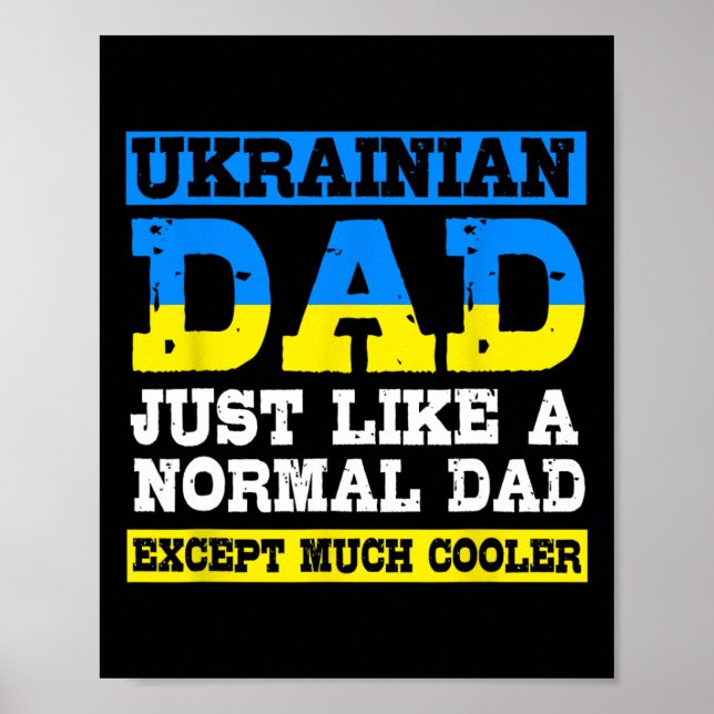 Fathers Day For Men Funny Ukrainian Dad  Poster (Front)
