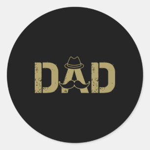 Fathers Day For New Dad Vintage Dad Funny Dad Birt Classic Round Sticker