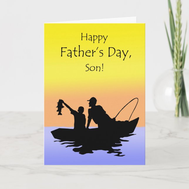 Father's Day for Son, Fishing Scene Card (Front)