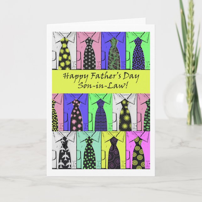 Father's Day for Son in Law, Shirts and Ties Card (Front)