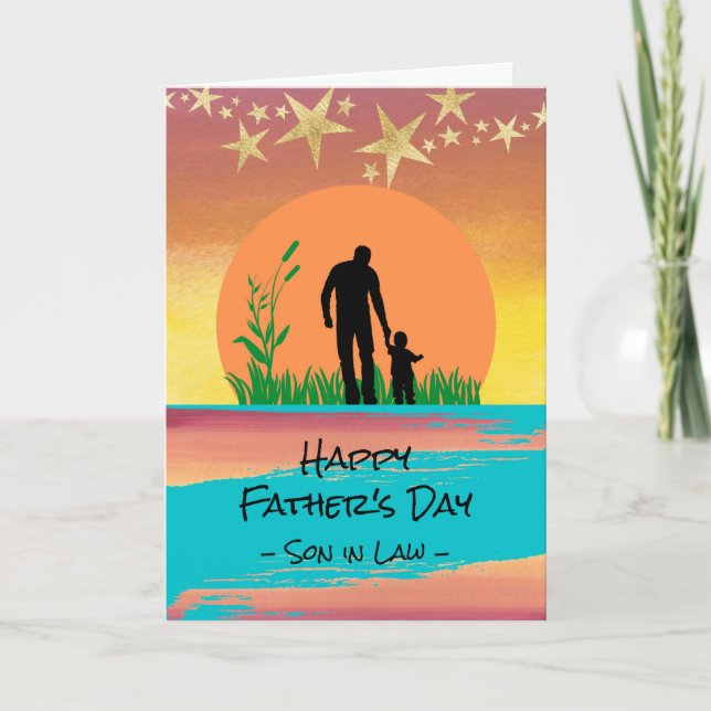 Father's Day for Son in Law Stars and Back Card (Front)