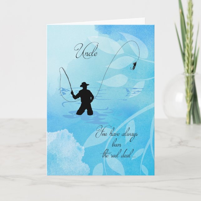 Father's Day for Uncle/ Fly Fisherman Fishing Card (Front)