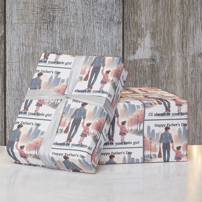 Father's Day From Daughter Custom Text Wrapping Paper (Creator Uploaded)