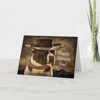 Fathers Day from Dog Cute Country Western Card