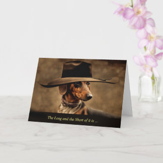 Fathers Day From Dog Cute Dachshund with Cowboy Card