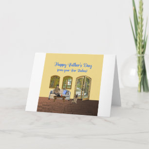 Fathers Day from Fur Babies, Man on Couch with Cat Card