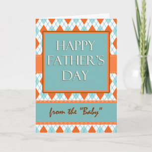 Father's Day from the Baby, Youngest Child, Argyle Card