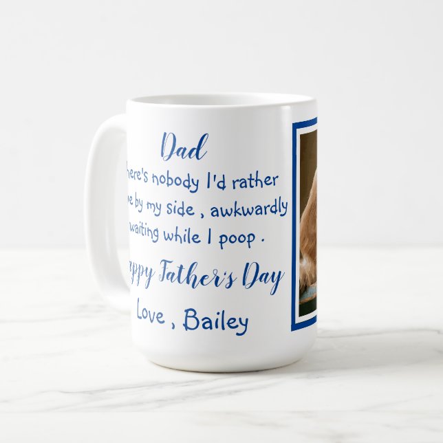 Father's Day - Funny Dog Dad - Pet Photo Dog Humou Coffee Mug (Front Left)