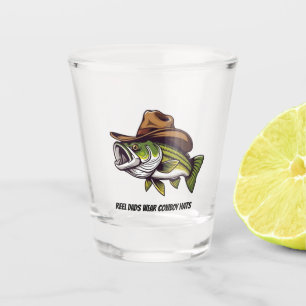 Fathers Day Funny Fish Wearing a Cowboy Hat Shot Glass