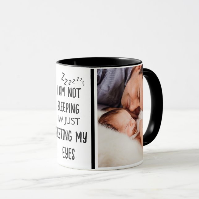 Fathers Day Funny New Dad Photo Mug  (Front Right)