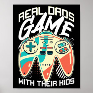 Fathers Day Gamer Dad Video Game Father Stepdad Fu Poster