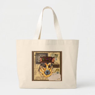 FATHER'S DAY GERMAN SHEPHERD LARGE TOTE BAG