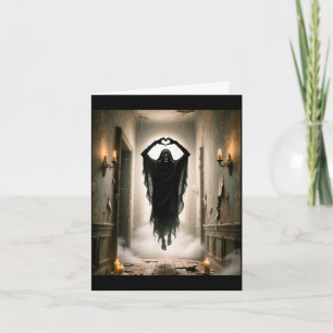 Fathers day ghost heart hands horror scary face card