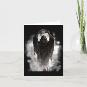 Fathers day ghost heart hands horror scary face card