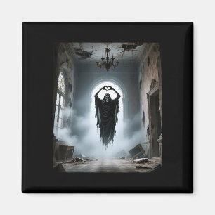 Fathers day ghost heart hands horror scary face magnet