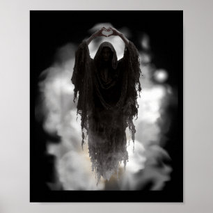 Fathers day ghost heart hands horror scary face poster