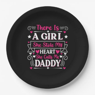 Father's Day Gift A Girl Calls Me Daddy Paper Plate