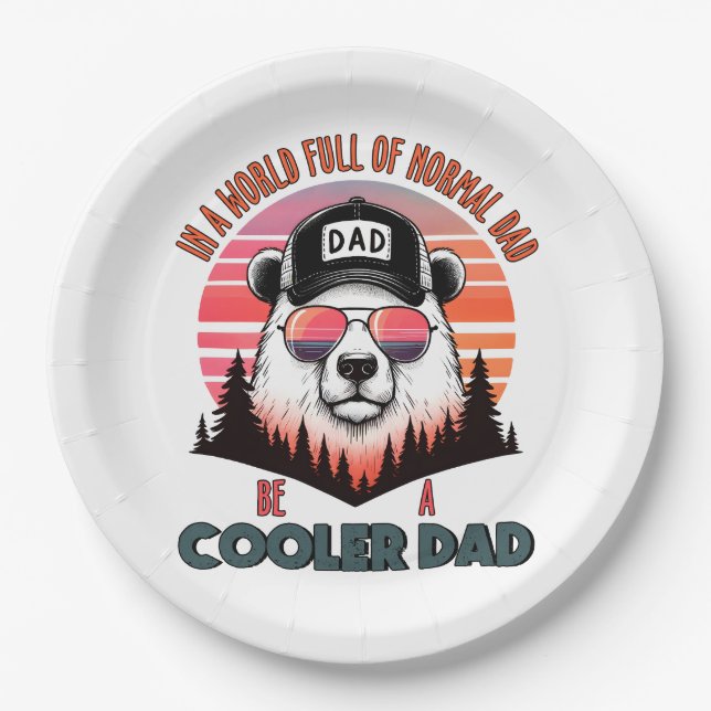 Father's Day Gift | Be A Cooler Dad Paper Plate (Front)