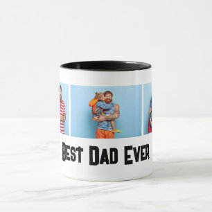 Father's day Gift Best Dad Ever 3 Photo Collage Mug