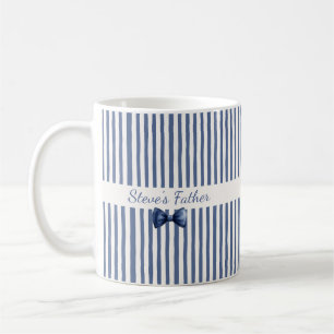 Father's Day Gift Blue grey and white stripe Coffee Mug