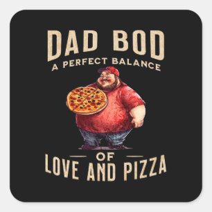 Father's Day Gift Dad Bod A Perfect Balance Square Sticker