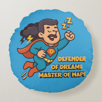 Father's Day Gift - Defender of Dreams Round Cushion