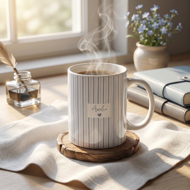 Father's Day Gift For Dad Blue stripes Mug (Creator Uploaded)