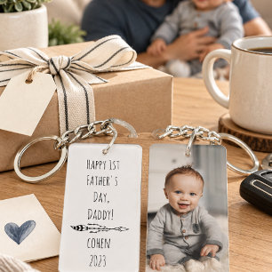 Fathers Day Gift For First Time Dad Baby Photo Key Ring