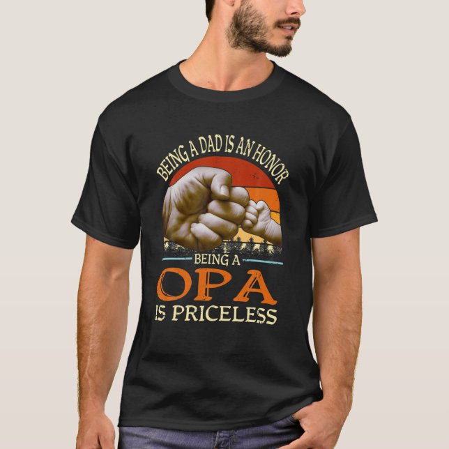 Father's Day Gift For Opa Best Grandpa Papa Dad T-Shirt (Front)