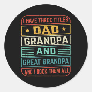 Fathers Day Gift From Grandkids Dad Grandpa Great Classic Round Sticker