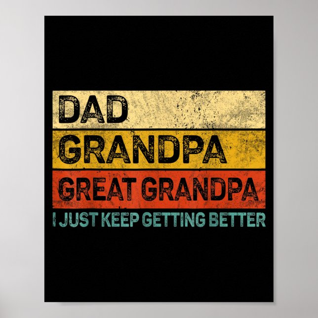 Fathers Day Gift From Grandkids Dad Grandpa Great  Poster (Front)