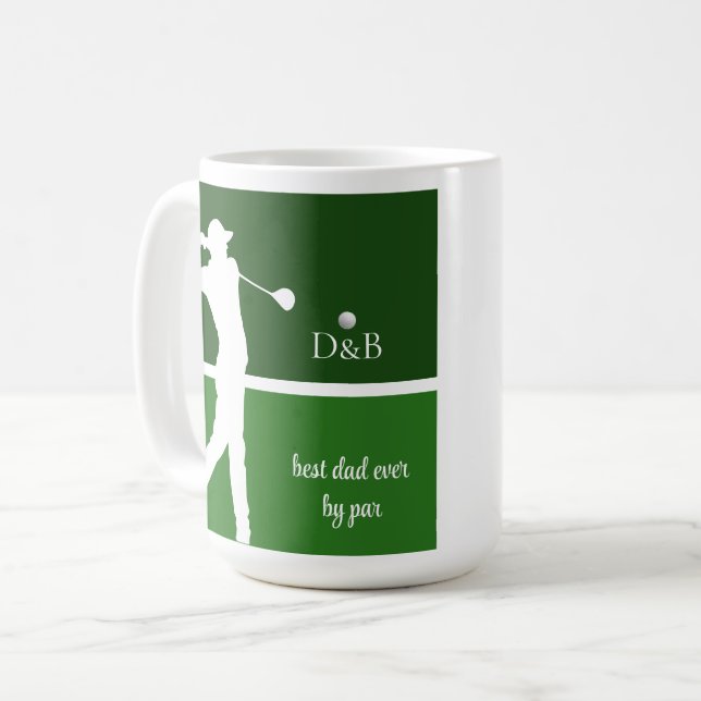 fathers day gift golf, best dad ever by par coffee mug (Front Left)