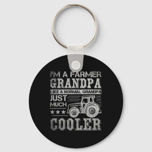 Fathers Day Gift Idea Grandpa Tractor Farmer Key Ring