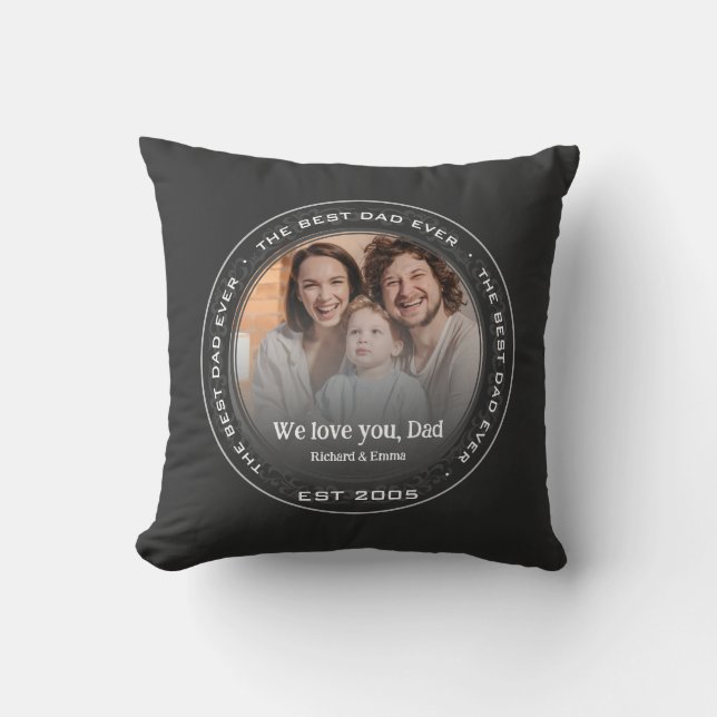 Father's Day Gift Memorable Family Photo Best Dad Cushion (Front)
