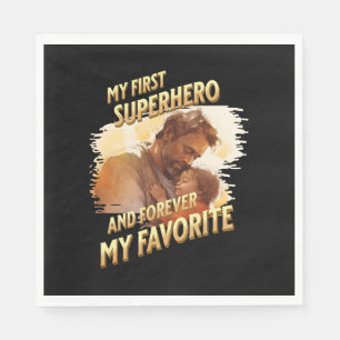 Father's Day Gift My First Superhero Napkin