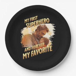 Father's Day Gift My First Superhero Paper Plate