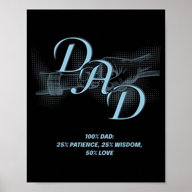 Father's Day Gift – Patience Wisdom Love Dad Quote Poster (Front)