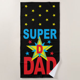 Father's Day Gift - Super Hero Dad Beach Towel
