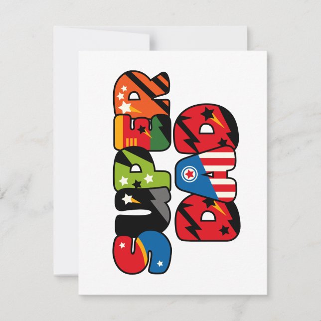 Fathers Day Gift Superdad Superhero Super Dad Holiday Card (Front)