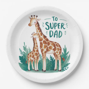Father's Day Gift To Super Dad Paper Plate
